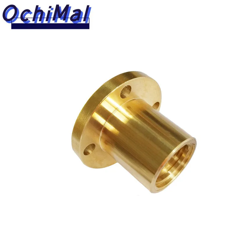 Tornillo de plomo T8, tuerca de cobre trapezoidal, soporte de tuerca de cobre, brida, paso a paso, tornillo de guía del Motor CNC3D, piezas de impresora, tuerca de latón