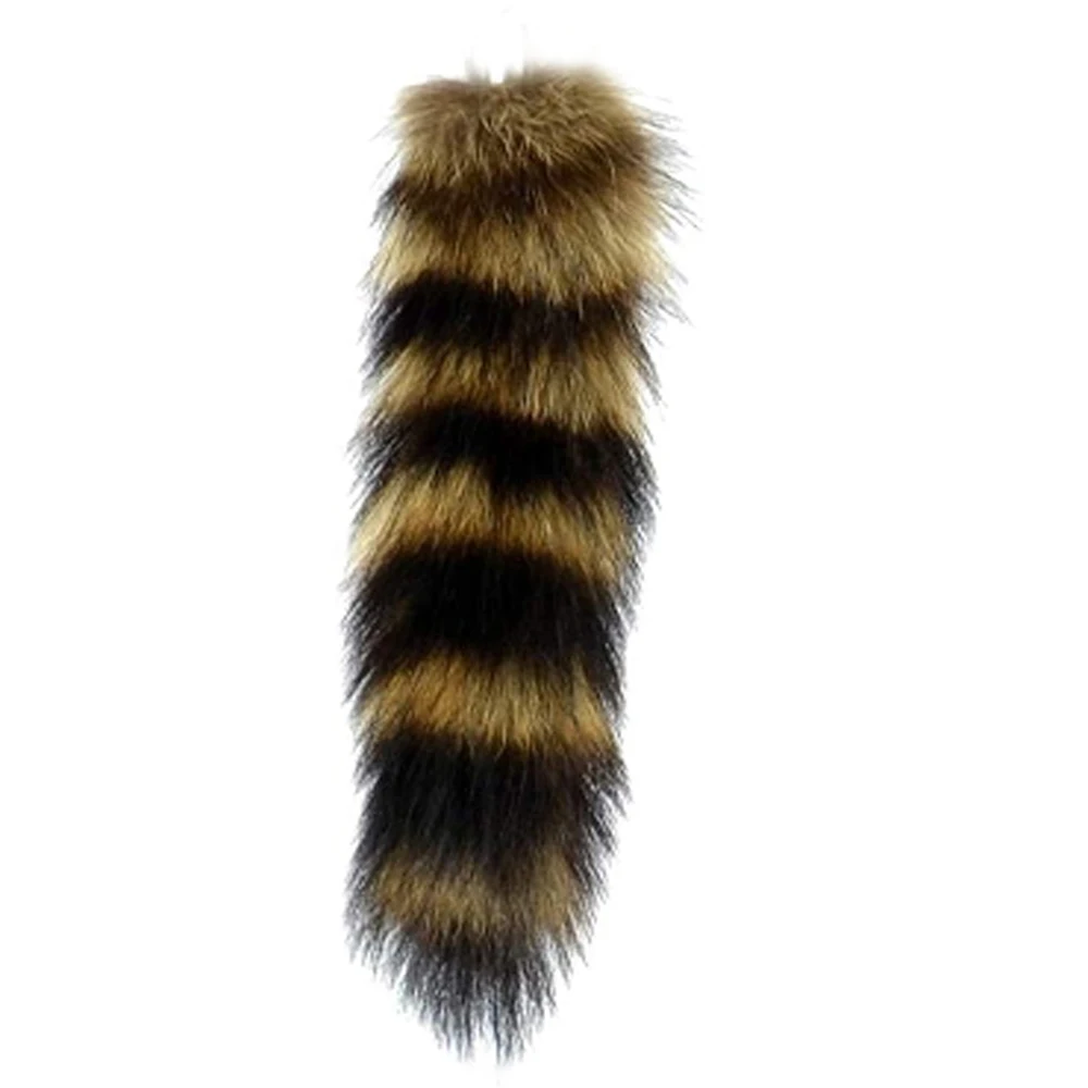 Tanned Raccoon Tail for Women and Men, Real USA Fur Coats, Fox Tail Tails, Cat Toys, Genuine Crafts, XL, 1Pc