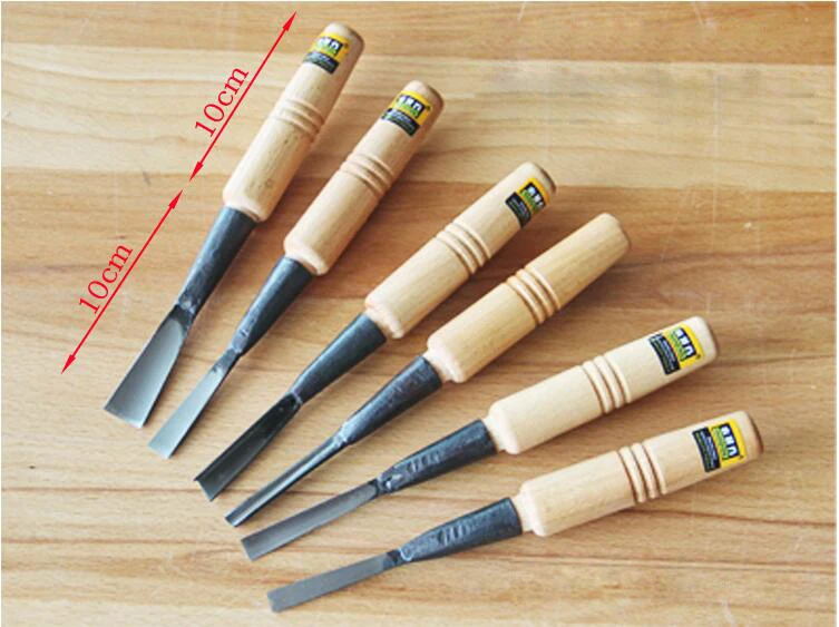 6pcs/set Carved Chisel Sharp Steel Carving Knife for Hardwood Root Carving Handheld Carver Packed by Cloth Bag Woodworking Tool