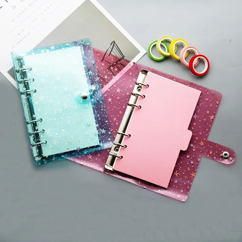 2024 Diary A6 A5 Star Transparent Loose Leaf Binder Notebook Inner Core Cover Note Book Journal Planner Office Stationery Sup