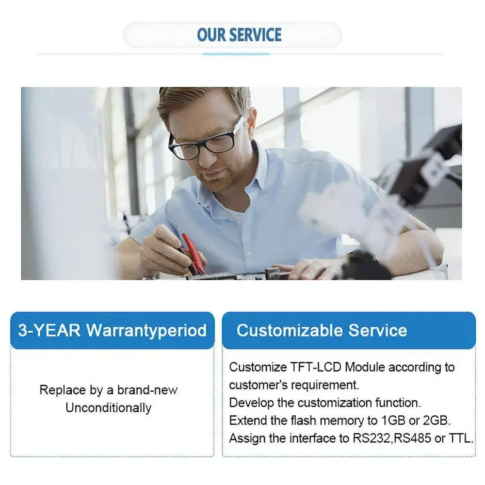 LCD táctil programable Industrial, 8,0 pulgadas, con placa controladora, compatible con cualquier microcontrolador