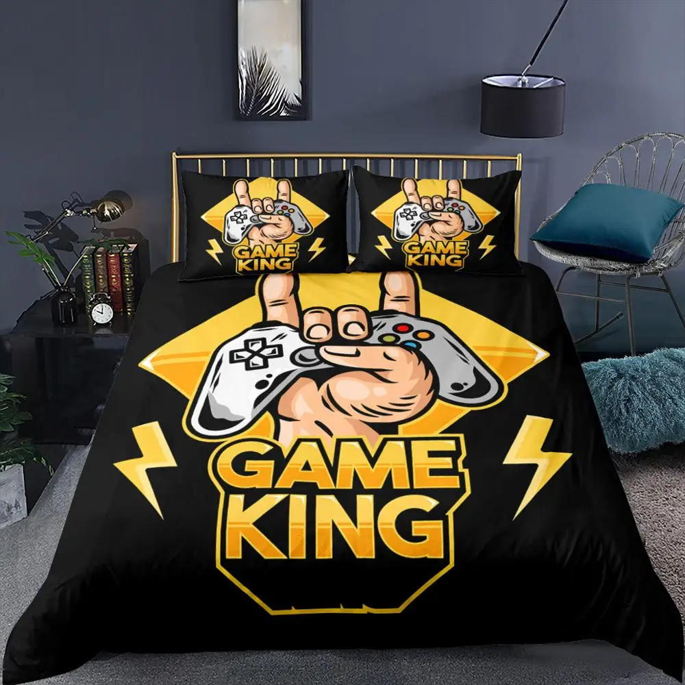 Gamepad 3D Printed Bedding Set For Teen Boys Queen Modern Gamer Comforter Duvet Cover 240x220 Video Game Kids Bed Linen