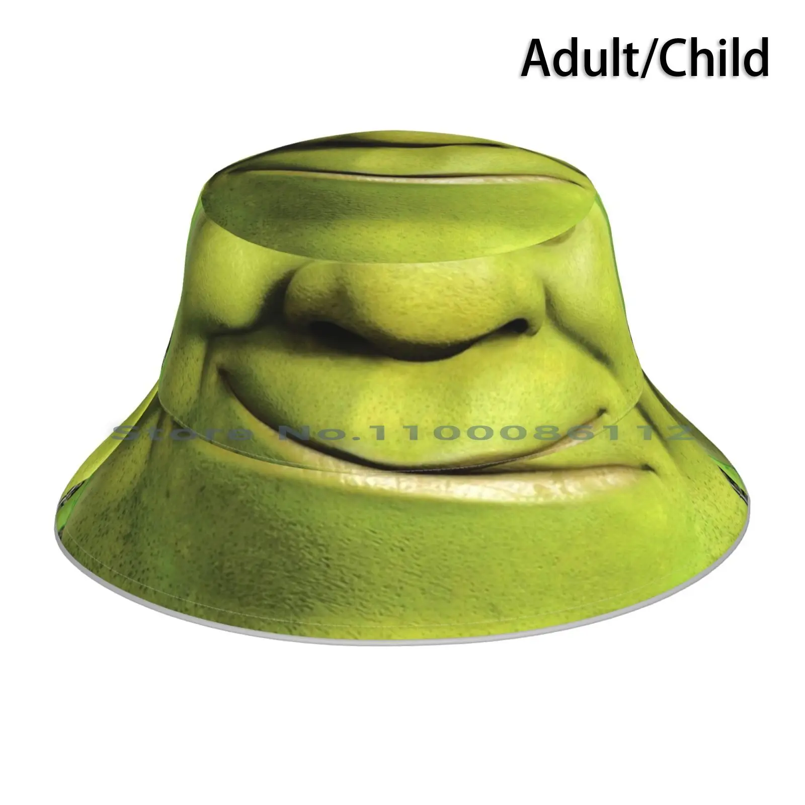 Shrek Smiling Mask Bucket Hat Sun Cap Shrek Donkey Funny Safety Fiona Green Puss With Boots Cool Dank Meme Foldable Outdoor