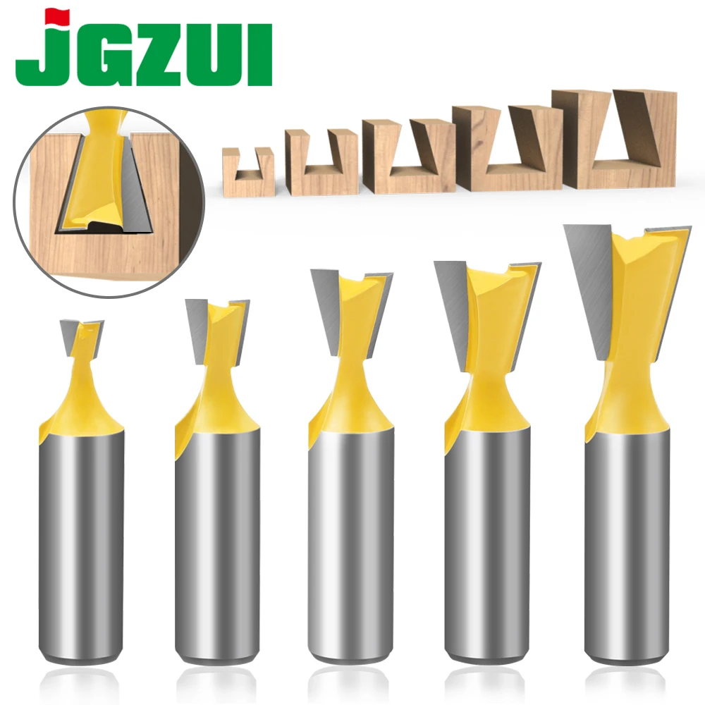 Conjunto de Brocas de Fresa para Madeira Peças 12 mm Shank Dovetail 14 Graus Fresa para Entalhe em Madeira