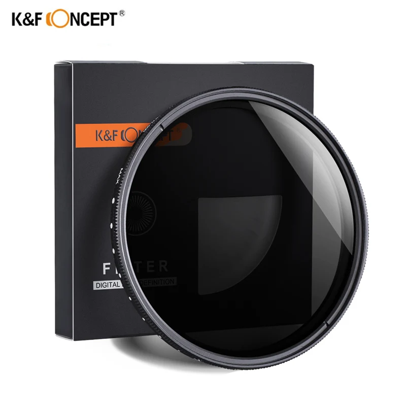 K & F CONCEPT ND2-400 ND Filter 37/40.5/43/46/49/52/55/62/67/72/77Mm ความหนาแน่น Neutral ปรับได้ Fader Variable ตัวกรองเลนส์กล้อง
