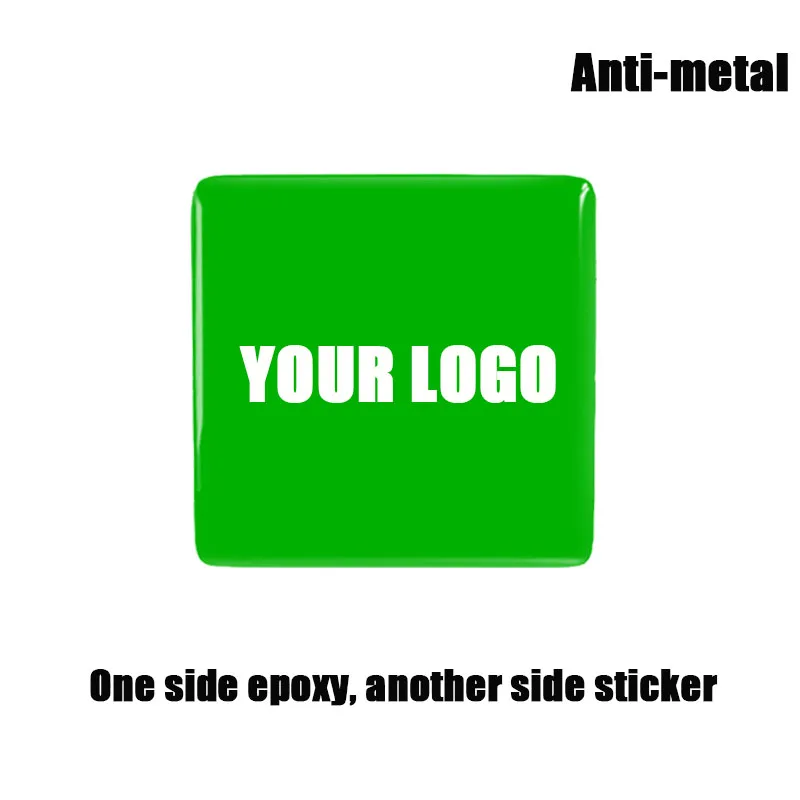 Square Custom Logo anti-Metal Waterproof Ntag213 Sticker Epoxy NFC Epoxy Tag Social and Share