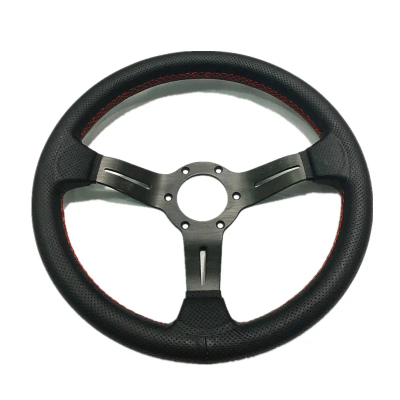 13 Inch ND Leather Racing Car Steering Wheel Deep Corn Drift Sports Steering Wheel