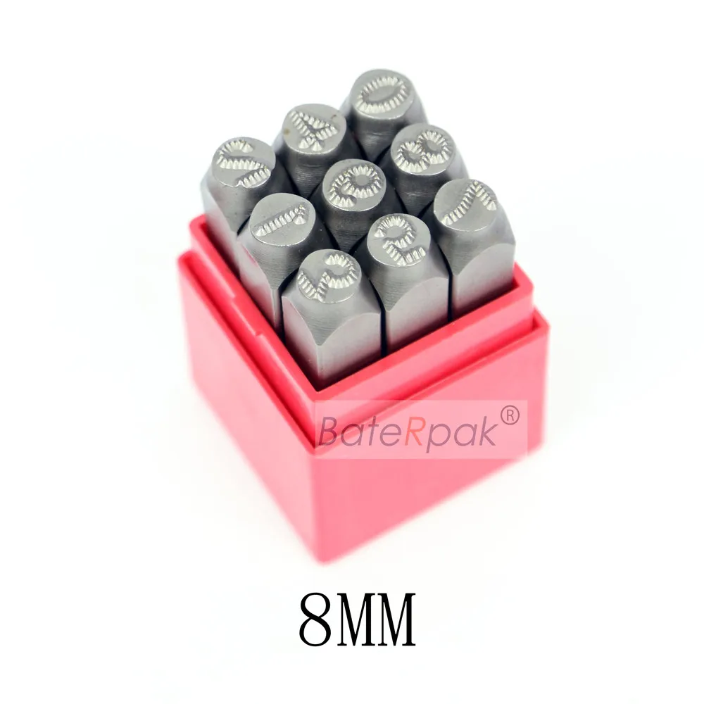 Numbers 6/7/8/10mm Dotted steel seal,BateRpak car chassis number stamp letters Steel word punch stamp/matrix dot stamp,9pcs/box