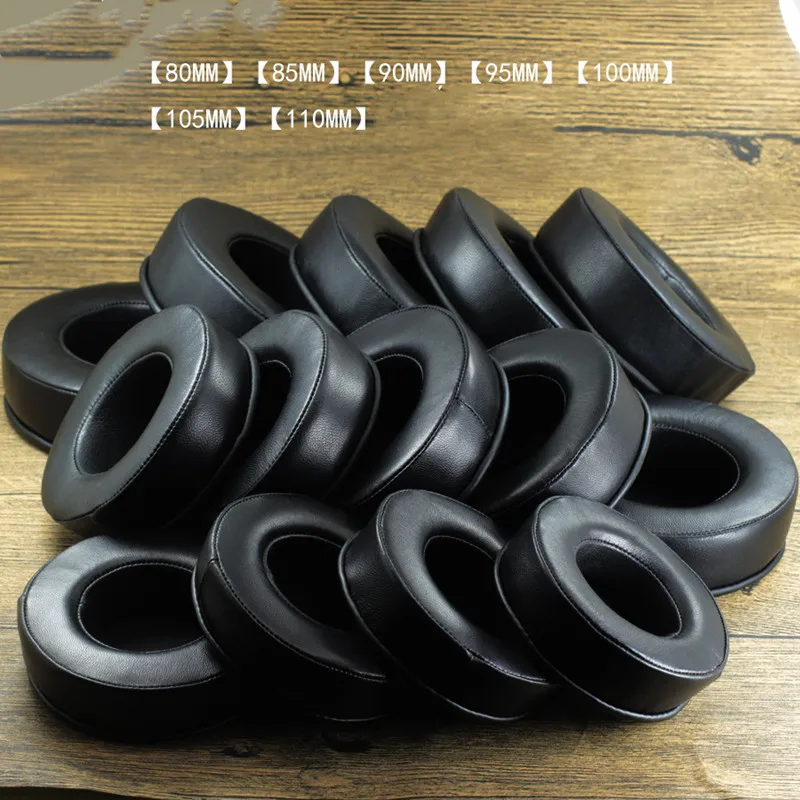 Okrągły prawdziwy wkładki do uszu z owczej skóry 80MM 85MM 90MM 95MM 100MM 105MM 110MM dla Razer dla Sony dla miękka pianka zapamiętująca kształt słuchawek AKG