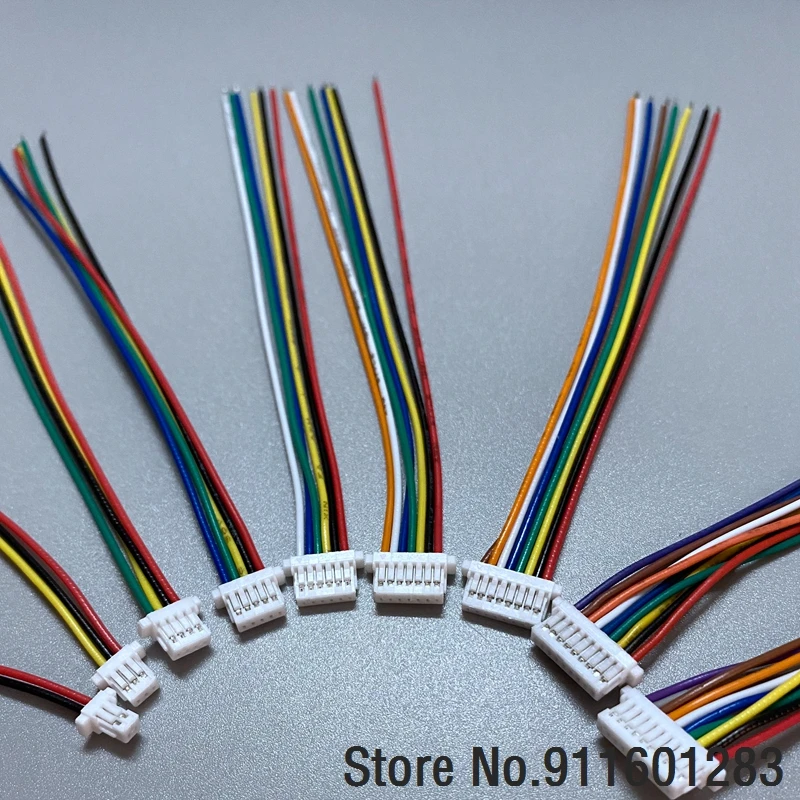 10PCS SH 1.0 Pitch Wire Cable Connector DIY SH1.0 JST 2p 3p 4p 5p 6p 7p 8p 9p 10pin Electronic Line Single End 28AWG 10/15/20CM