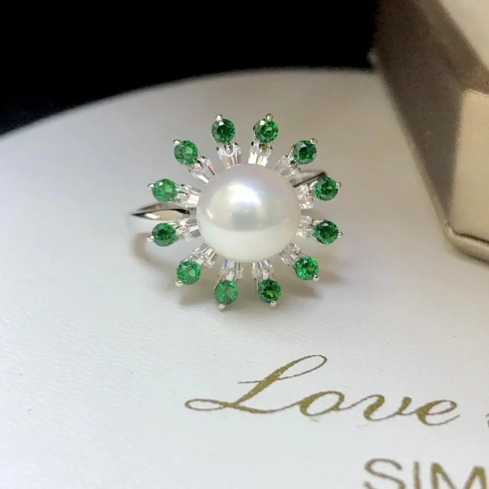 

Party Jewelry Gift 925 Sterling Silver Adjustable Ring Settings Findings Mountings Parts for Pearl Corals Jade Crystal, 5pcs/lot