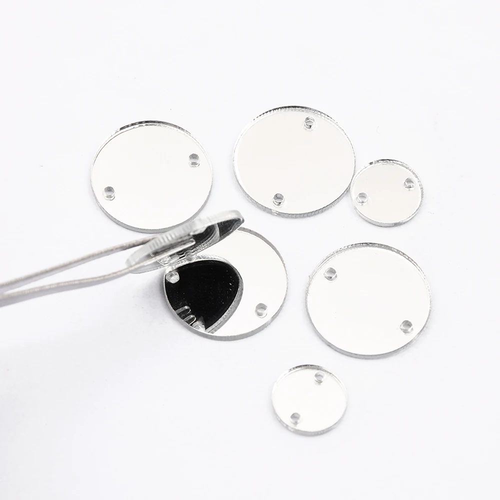 Gymnastics Rhinestones Sew on Mirror Rhinestones Round DIY Acrylic Mirrored Beads for Costume Evening Dresses Cloth Garment