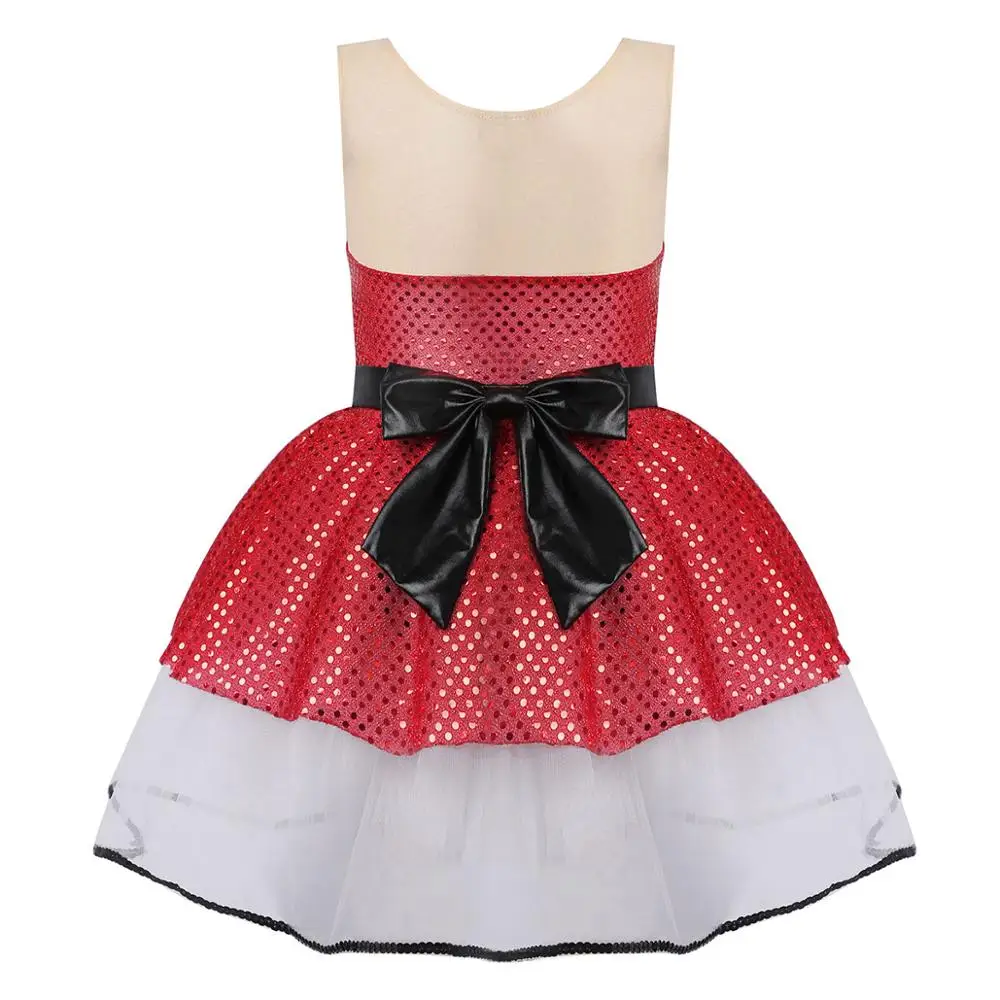 Kids Meisjes Ballerina Dancewear Glanzende Pailletten Ballet Dans Gymnastiek Turnpakje Mesh Tutu Jurk Kinderen Christmas Party Kostuum