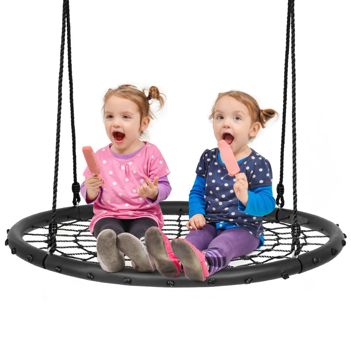 

40" Spider Web Tree Swing Set w/ Adjustable Hanging Ropes Kids Play Set OP70309