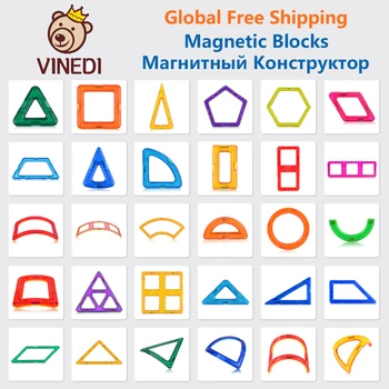 VINEDI Blocchi magnetici di grandi dimensioni Set di costruitori magnetici di design Modello e magneti giocattolo da costruzione Giocattoli educativi per bambini