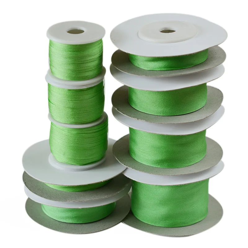 Genuine Pure Silk Embroidery Ribbons Sewing Handcraft , Double Faced Thin Taffeta Gift Packing Tape 2/4/7/10mm Width x30m/roll