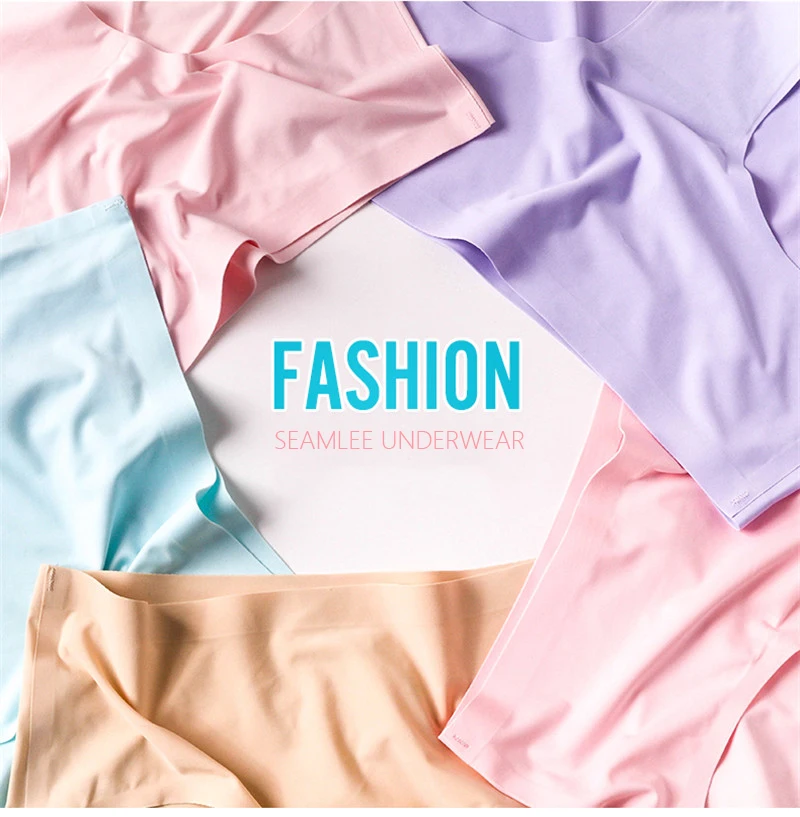 Women Seamless Panties Ice Silk Soft Underwear M-2XL Female Lingerie Plus Size Summer Cool Colorful Wearing Girls Panties
