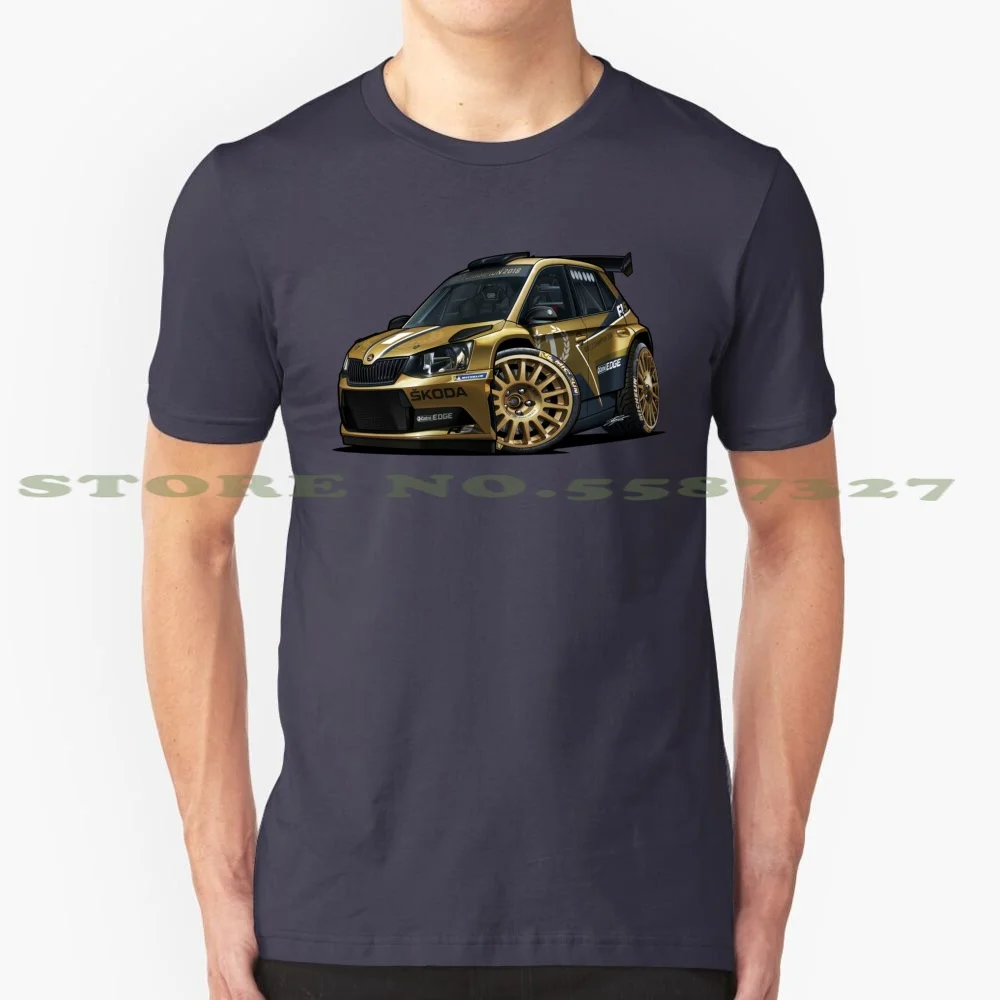 2018 Wrc Skoda Fabia R5 100% Cotton T-Shirt Skoda Fabia R5 Wrc Fan Gram 2Evo 2018 Championship Worldrallycar Rallye Castro Oz