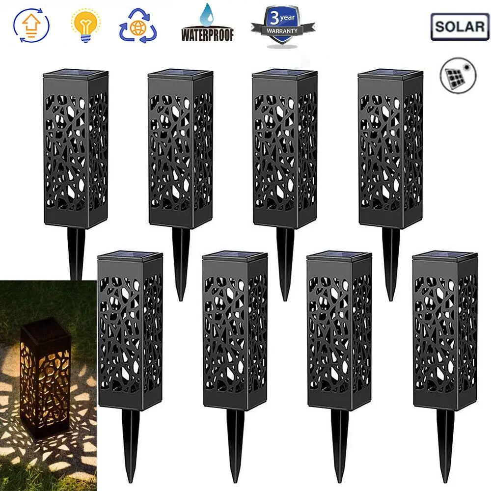 

8x Solar Landscape Lights Decoration Garden Hollow Lawn Lamp Outdoor Pathway Light Waterproof 8 Led