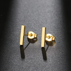 Stainless Steel Earrings Minimalist Stick Fashion Stud Earrings Classic Simple Earrings For Women 2022 Jewelry Wedding Party NEW