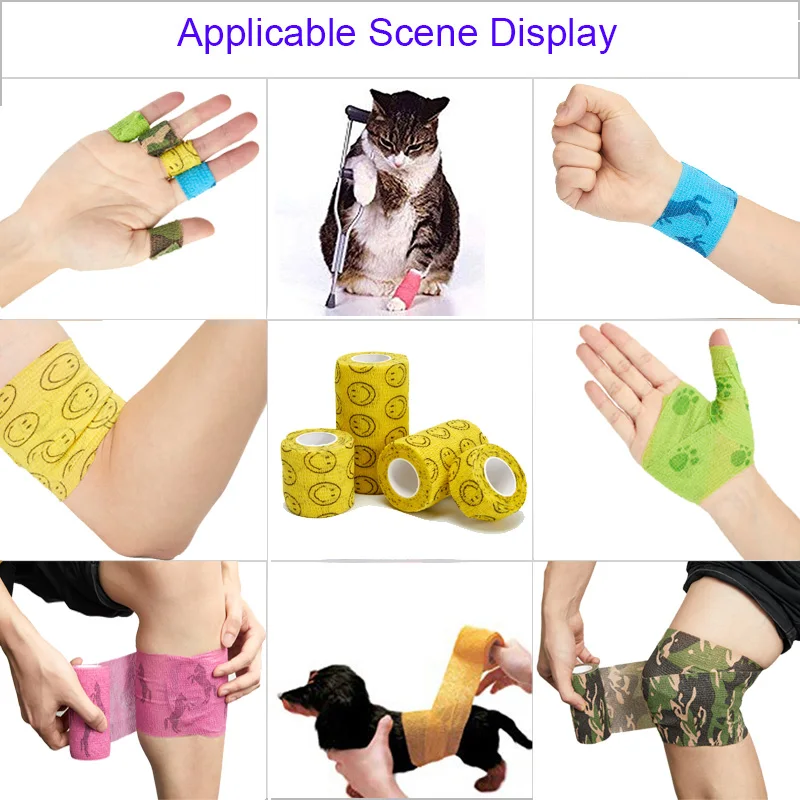 4.5M Army Camouflage Self Adhesive Bandage Wrap Hunting Disguise Elastic Ankle Knee Finger Arm Support Athletic Sports Protector