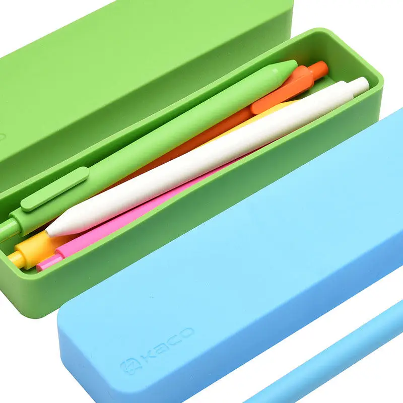 KACO Silicone Stationery Box Children Candy Colors Pencil Case Creative Anti-Static Protect Pencils Pencil Case For School image 5