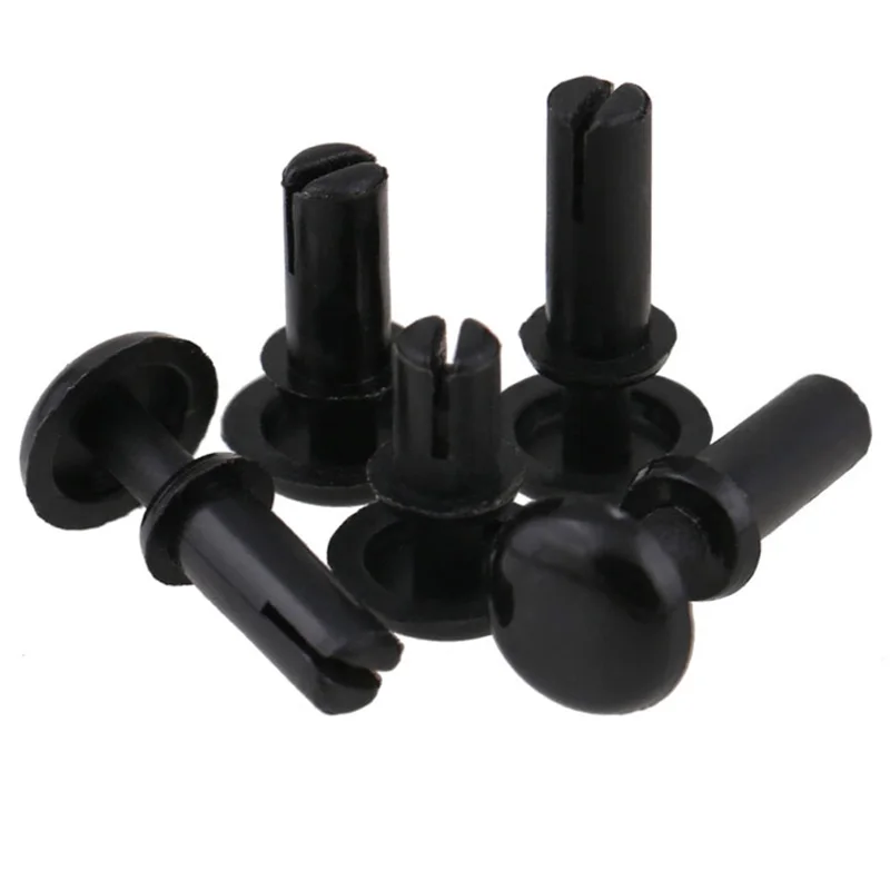 [R50 R60] Wholesale Black White Nylon  Bottom Dia Push Clips Rivets Fasteners Push-type plastic rivet R-shaped PC board