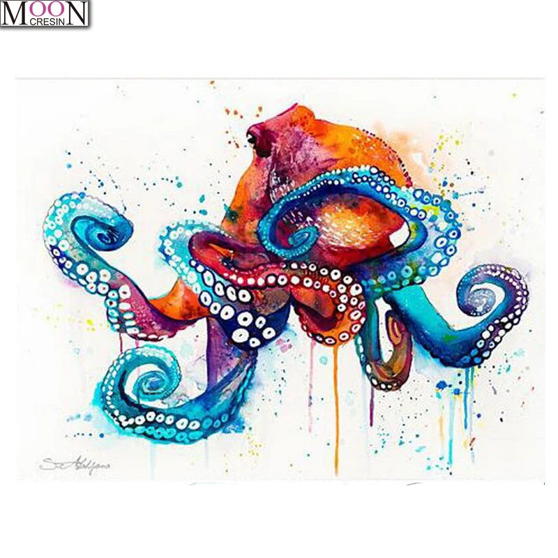 

Cartoon 5D Diy Diamond Embroidery Octopus Diamond Painting Mosaic Picture Of Rhinestones,Cross-stitch Full Square&Round Painting