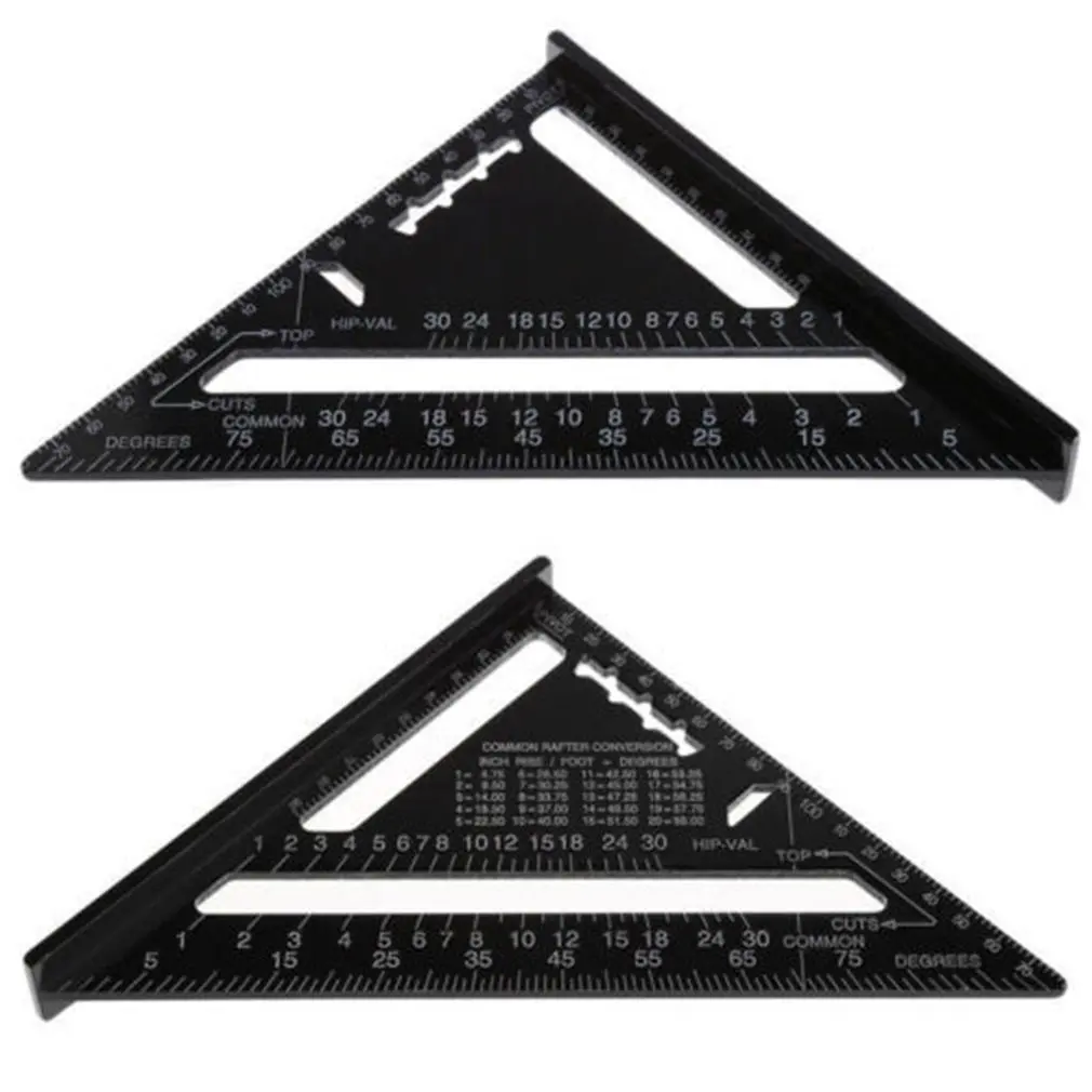 Triangle Ruler 7inch Aluminum Alloy Angle Protractor Speed Metric Square Measuring Ruler For Building Framing  Tools Gauges