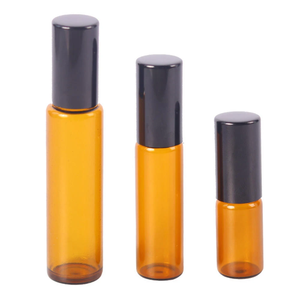 1ML 2ML 3ML 5ML 10ML Amber Roll On Roller Bottle For Essential Oils Refillable Perfume Bottle Deodorant Containers Hot Sale