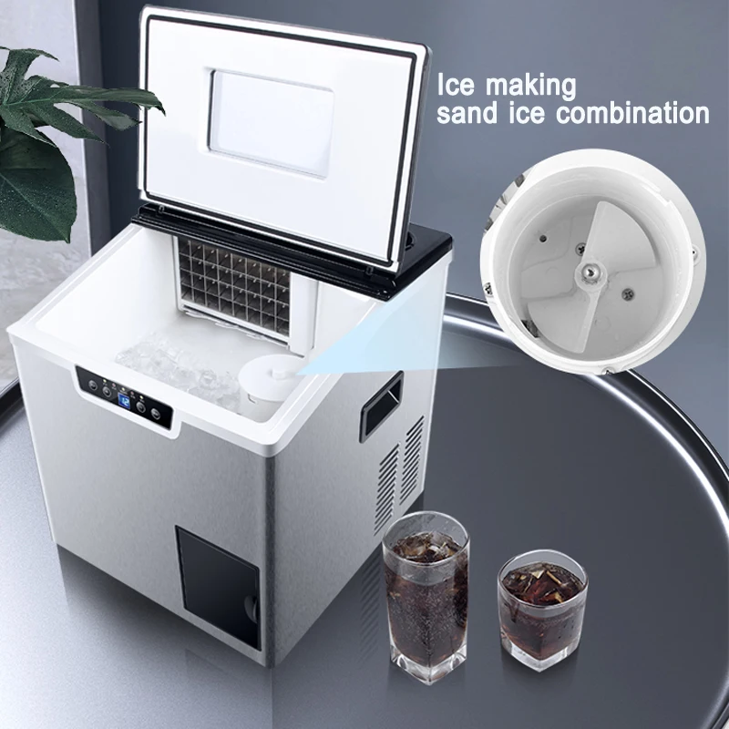 40KG/24H Commercial Automatic Ice Cube Maker Portable Household Electric Ice Maker Machine With Sand Ice function 220V hot