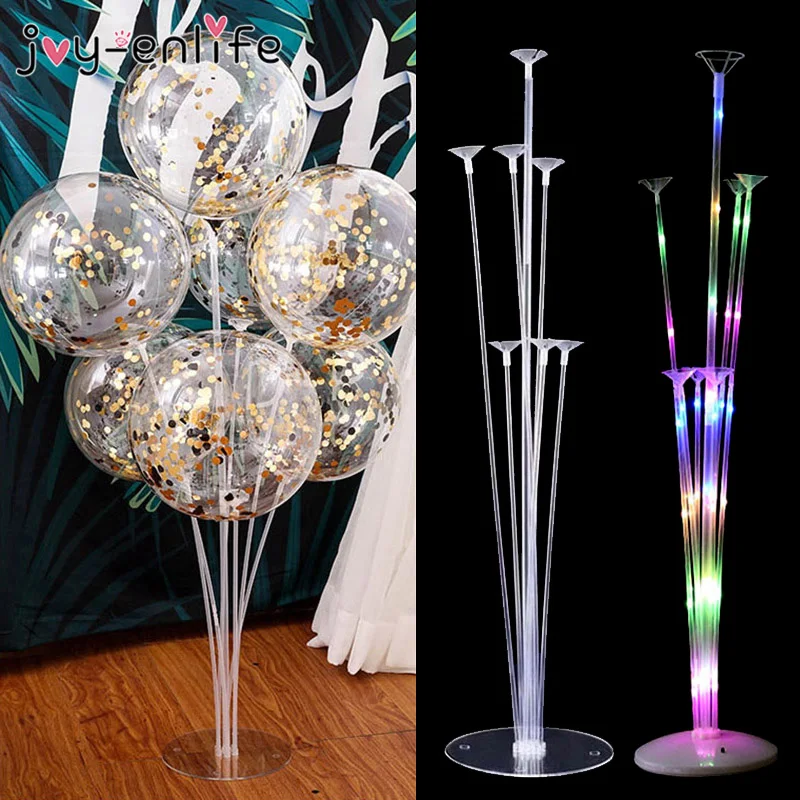 

7 Tubes LED Light Balloon Holder Stand Balloon Column Baby Shower Kids Birthday Party Wedding Decoration Supplies