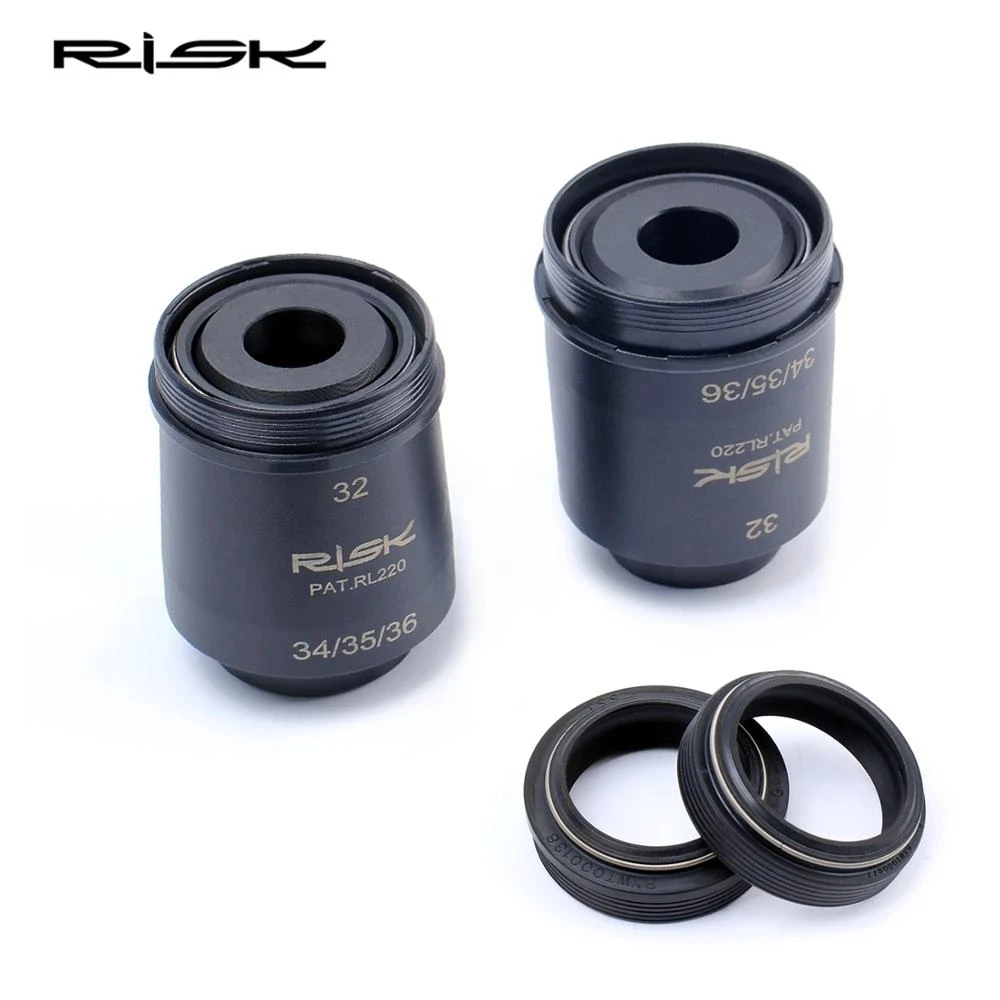 RISK Bicycle Fork Seal Driver Tool Kit Fork Seal Installation Tool for FOX 32/34/35/36mm Pipe Diameter Dual head Suspension Tool