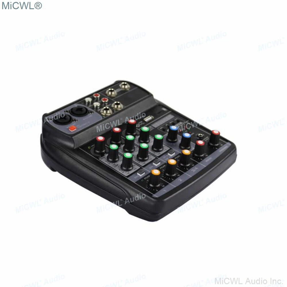 EQ4-بطاقة صوت حية ، USB ، Bluetooth ، DJ ، وحدة خلط مباشر للكمبيوتر الشخصي ، استوديو المسرح ، الإنترنت ، مع USB 48V