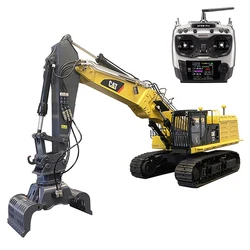 Three-section Boom 1/14 374F Remote Control Excavator Model Full Metal Excavator Model To Send Hydraulic Claw