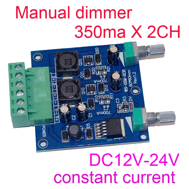 

DC 12V 24V 2CH Manual knob LED Constant Current Dimmer Switch 350MA / 700MA * 2 channels CC DMX 512 Controller For LED Light