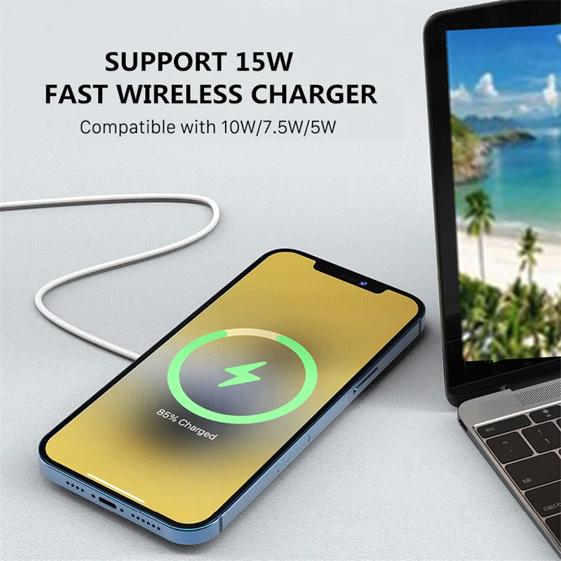 

15W Original Magnetic Wireless Charger for iPhone 12 Pro Max 12pro Qi Fast Charger for iPhone 12 Mini USB C PD Adapter Magsafing