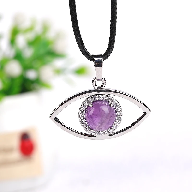 1PC Natural Crystal Eye Of The Angel Pendant  High-quality Clear Quartz Reiky Crystal Necklace Healing Stones Gemstones DIY Gift