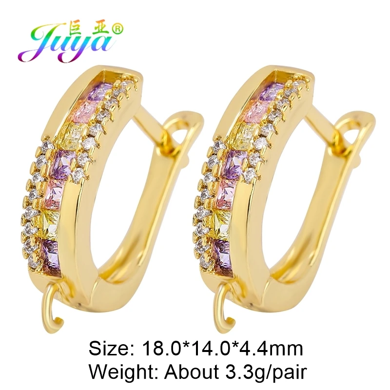 Juya DIY Edlen Schmuck Material Liefert Handgemachte Earwire Gold/Silber Farbe Ohrring Haken Zubehör Für Luxus Ohrringe Machen