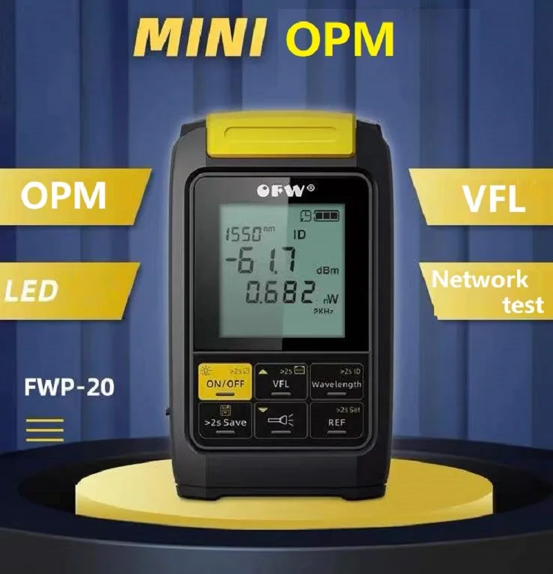 Medidor de potencia óptica de longitud de onda 4 en 1 5G 10, localizador Visual de fallas, probador de fibra de prueba de Cable de red VFL OPM 30KM