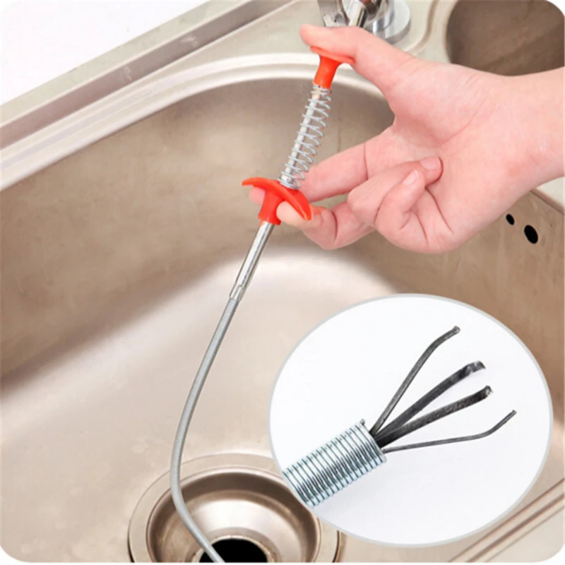 85cm Kitchen Cleaning Brushes Flexible Long Sink Claw Pick Up Bathroom Cleaning Tools Bend Curve Grabber Tool With Spring Grip