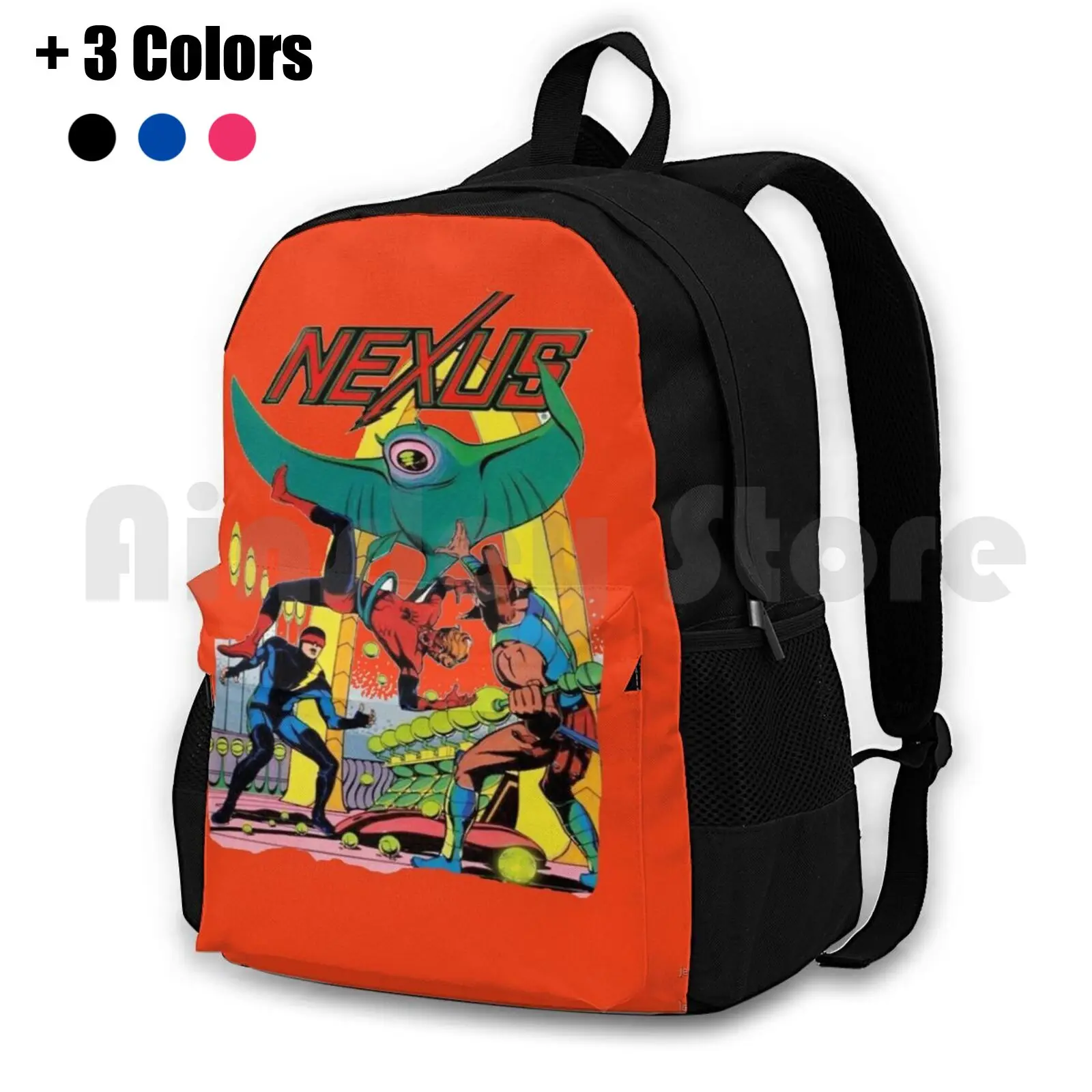 Nexus Outdoor Hiking Backpack Riding Climbing Sports Bag Comic Book Vintage Superhero Phantom Classic Humor Parody