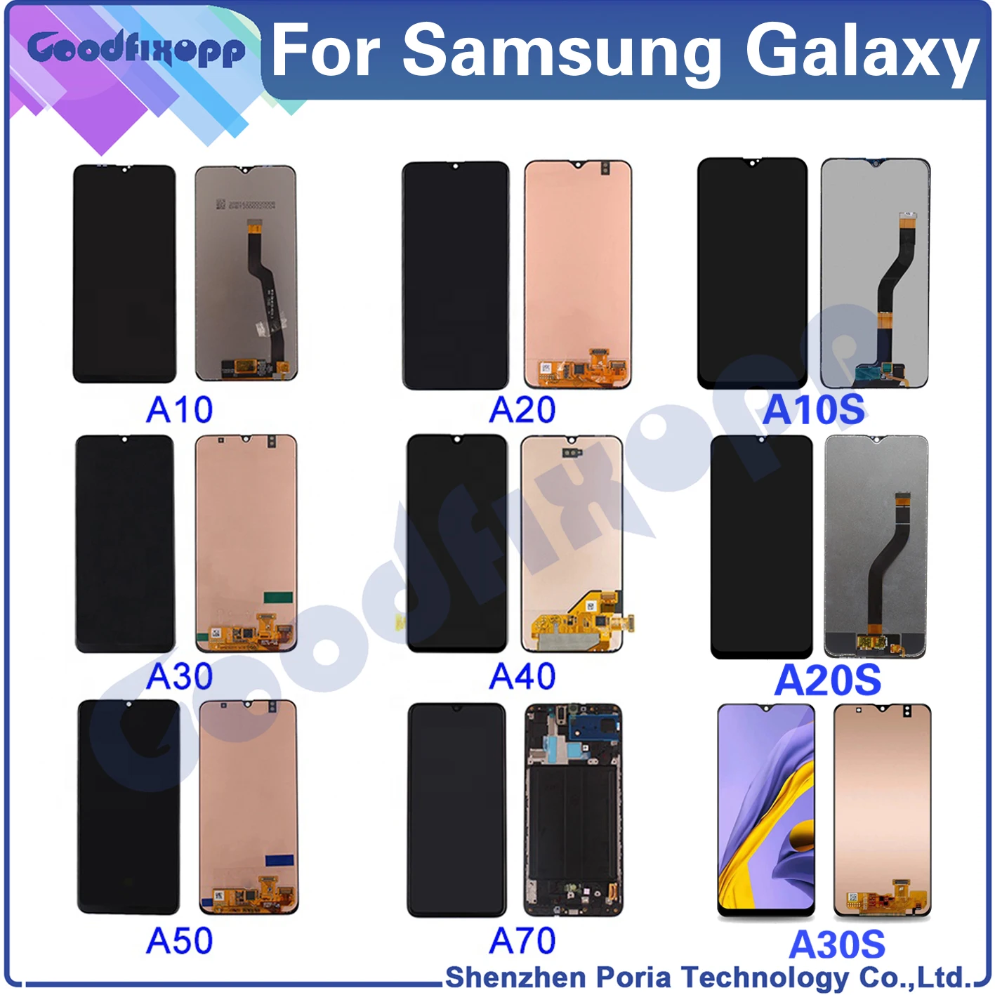 

ЖК-дисплей для Samsung Galaxy A10/A20/A30/A40/A50/A70/A10S/A20S/A30S, сенсорный экран с дигитайзером в сборе, без отпечатков пальцев, TFT, 100%