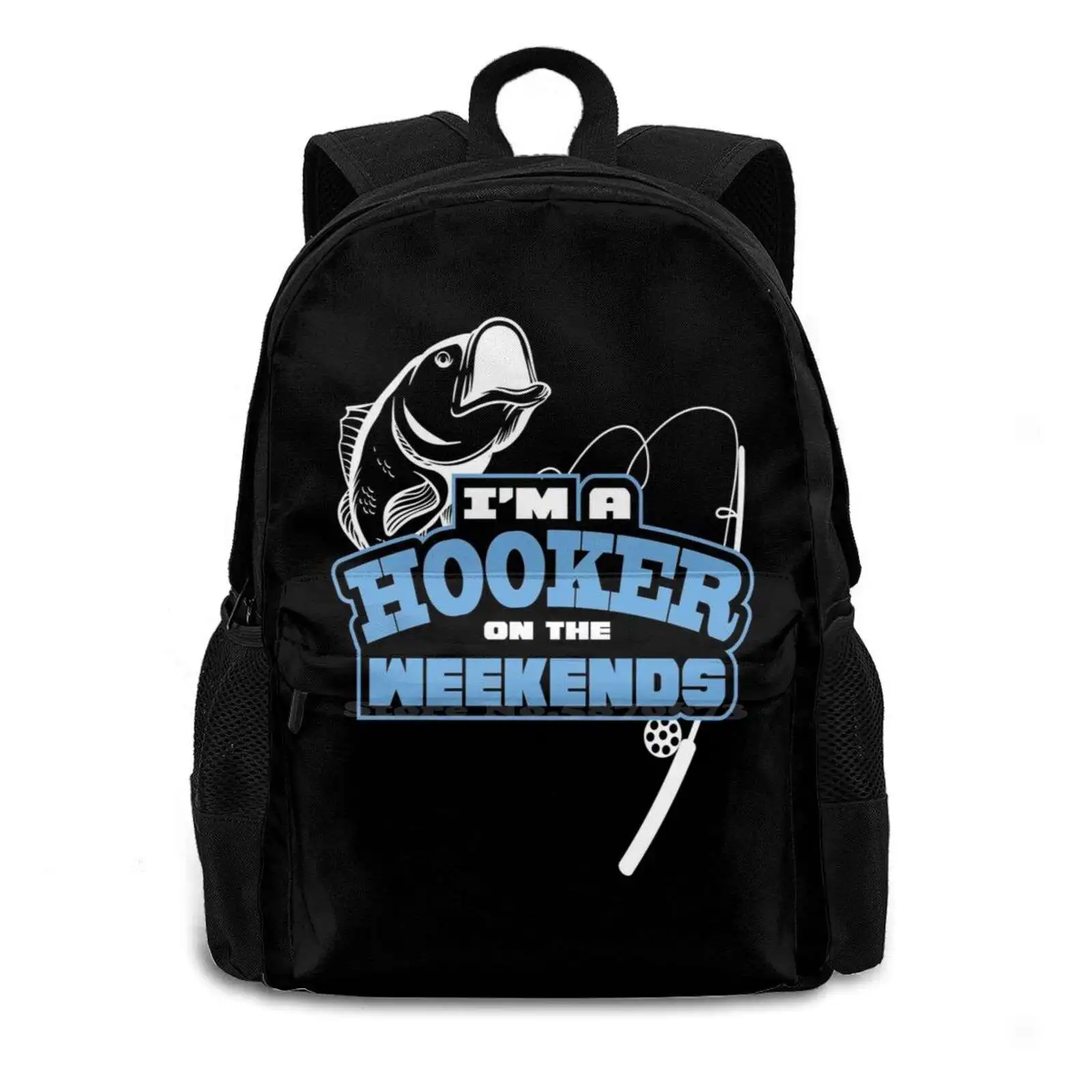 Fishing Every Weekend Backpack For Student School Laptop Travel Bag Peach Sinner Fish Bass Pike Idea Sport Fisherman Sport