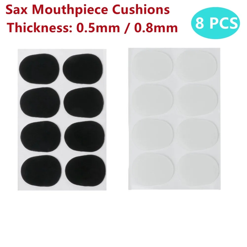 Saxophone Mouthpiece Layers for Teeth and Saxophone Head Protection Set of 8 Cushions 0 5mm and 0 8mm Thickness