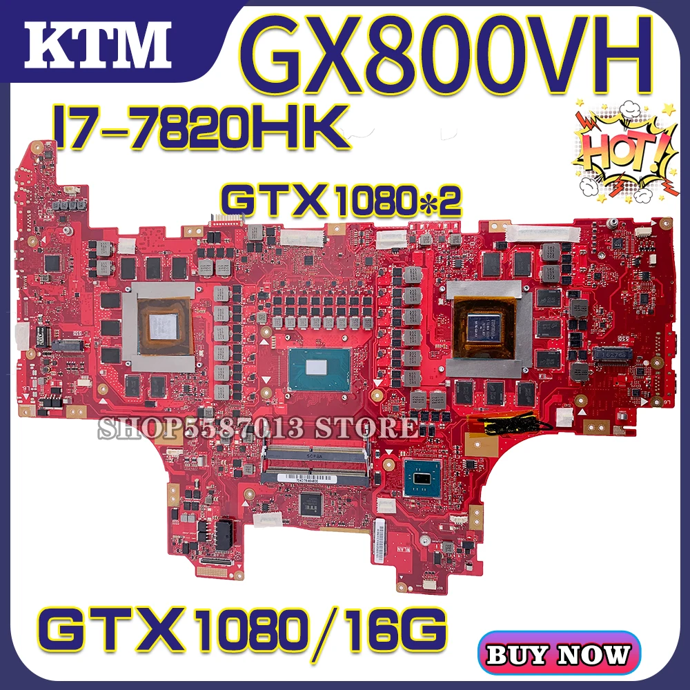 

KEFU GX800 Notebook For ASUS ROG GX800V GX800VHK GX800VK GX800VH Laptop Motherboard Mainboard Test OK I7-7820HK CPU GTX1080/16G