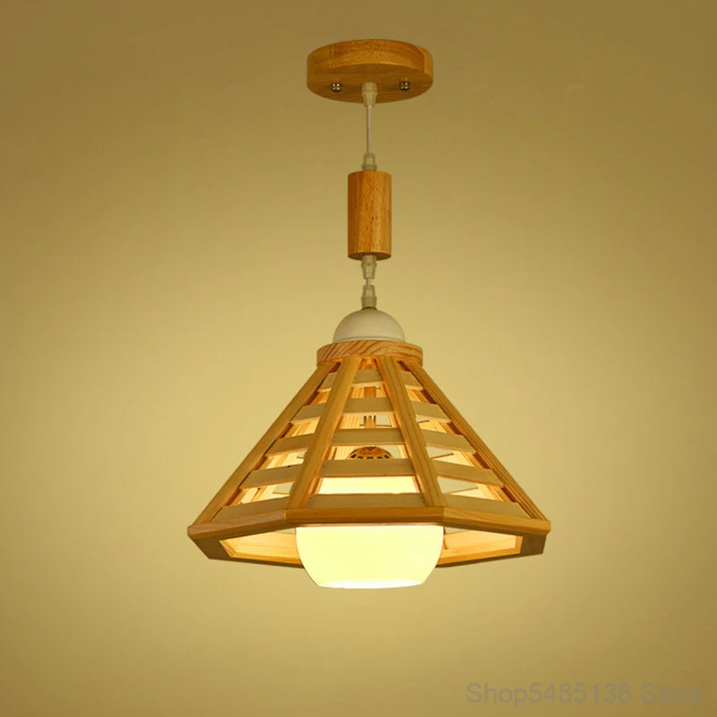 

Japanese Style LED Wooden Pendant Light Bar Table Dining Room Lamp Living Room Decor Balcony Kitchen Hanging Lamp Light Fixtures