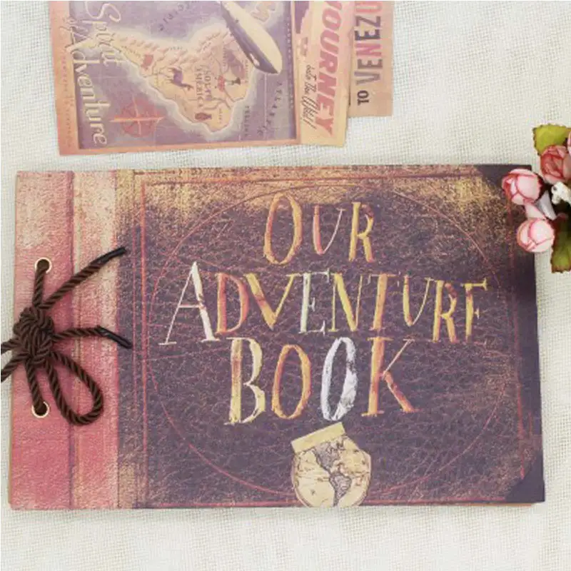 Vintage 20 Pcs 40 Pages Kraft Paper Sheets Card Our My Adventure Book Album Handmade Pixar DIY Photo foto Scrapbook Photo Album - Image 4