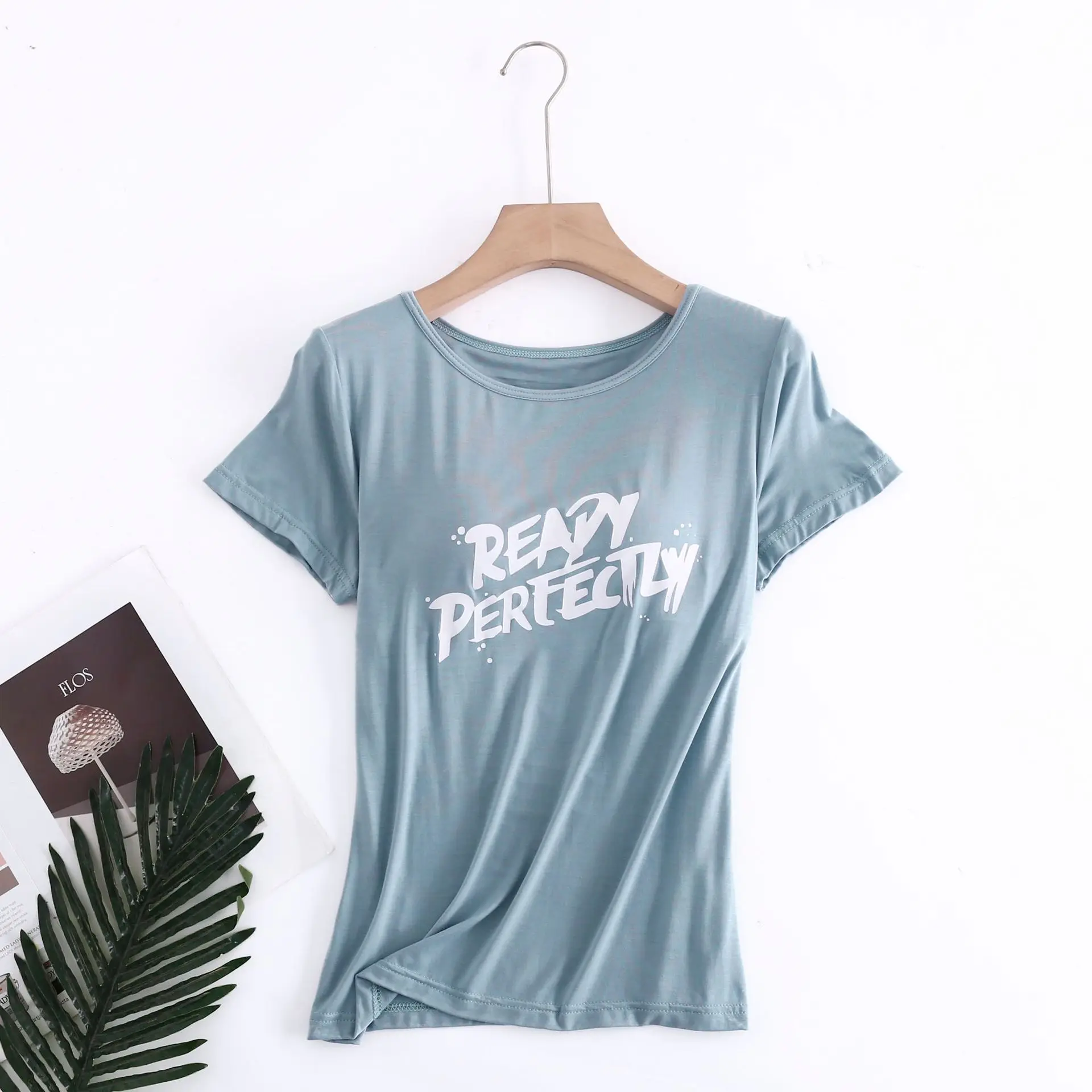 Fdfklak-ropa de dormir con estampado de letras para mujer, camiseta informal para dormir, sujetador acolchado de manga corta, pijama de una pieza