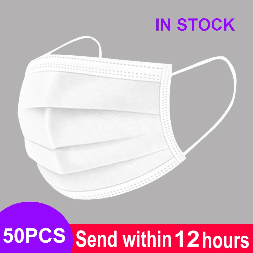 Mondmaskers 3-laags anti-stof wegwerpmascarilla's Niet-geweven smeltgeblazen stoffen maskers Elastisch oorlus gezichtsmasker
